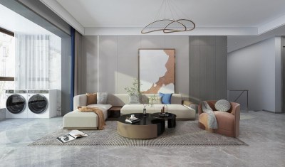 现代家居客厅3D模型下载